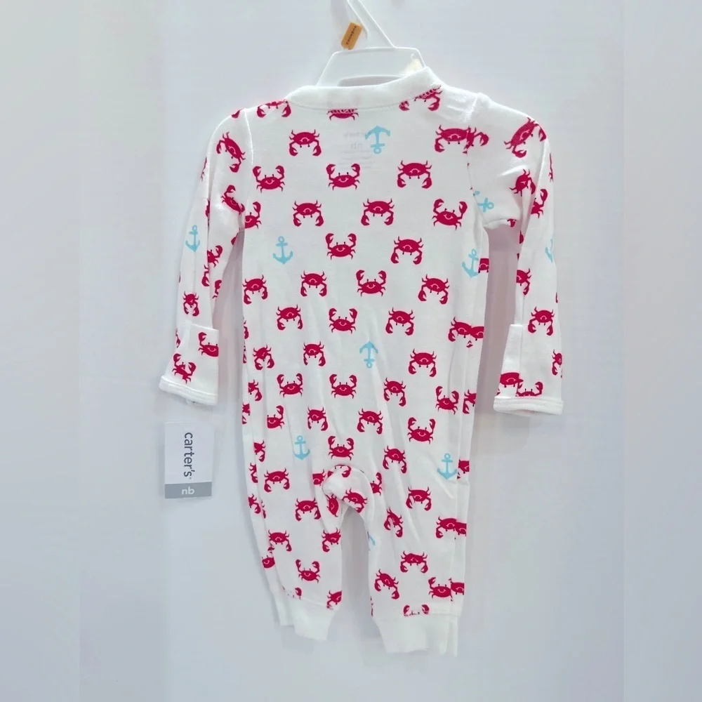Carter's White and Red Crab Print Kids One Piece